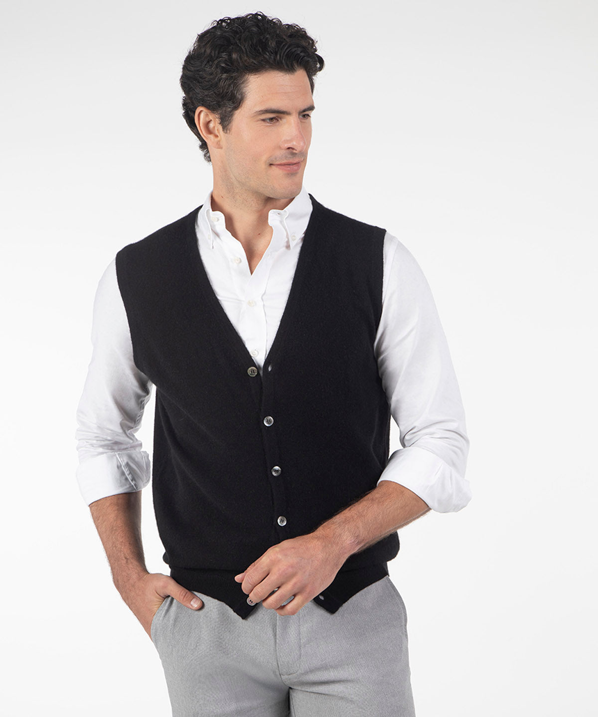 Heritage 100% Italian Cashmere Sweater Button Vest