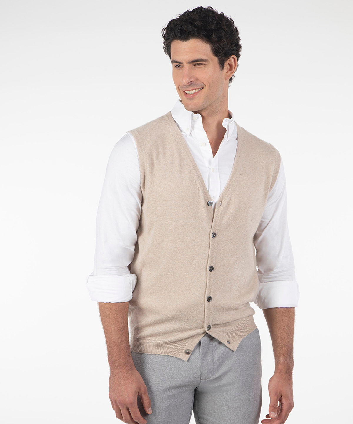 Heritage 100% Italian Cashmere Sweater Button Vest