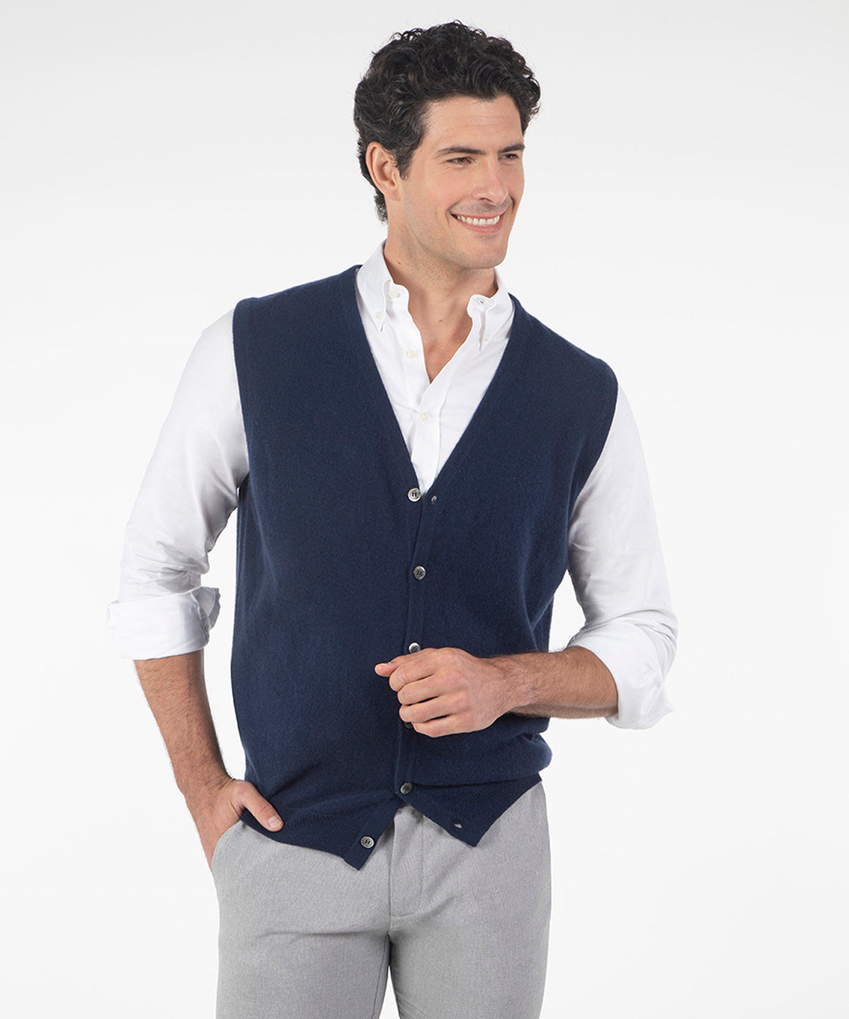 Heritage 100% Italian Cashmere Sweater Button Vest