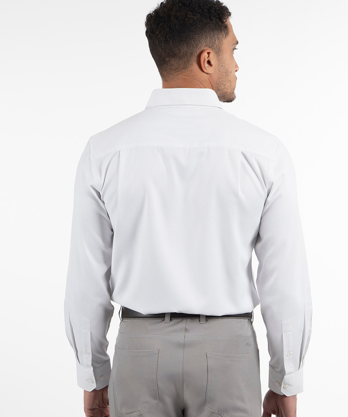 Signature Palmetto Micro Geo Dobby Weave Wrinkle Resistant Long Sleeve Sport Shirt