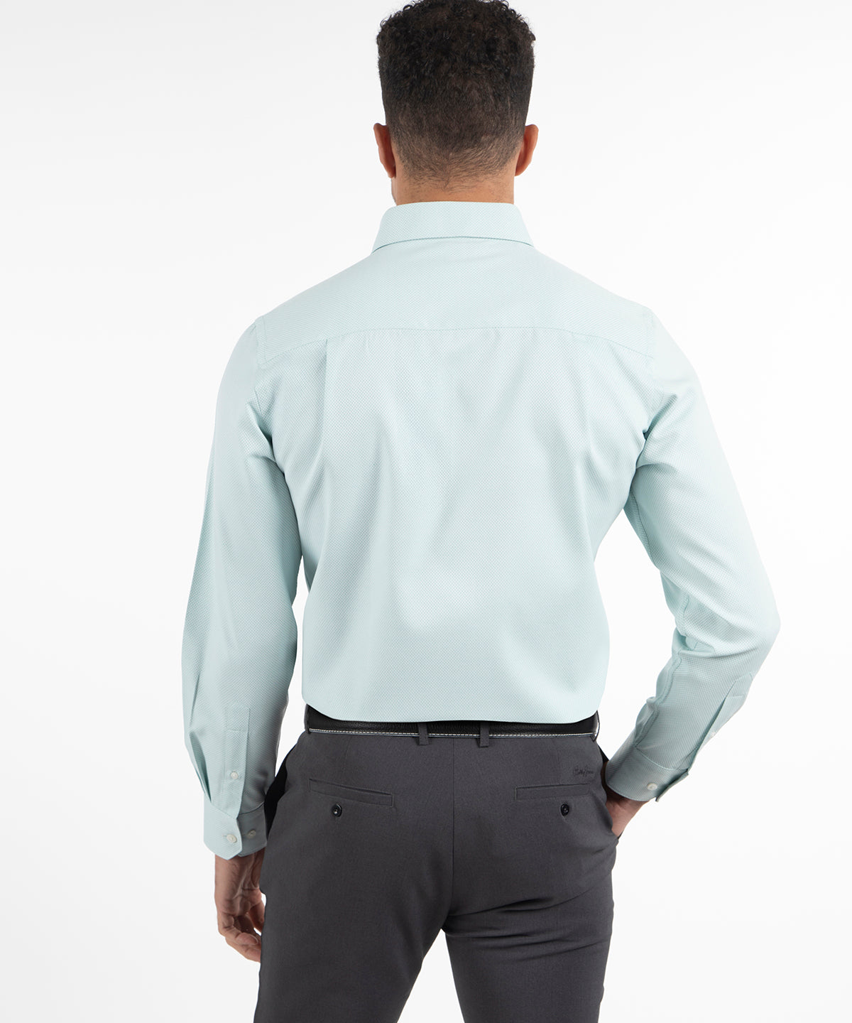 Signature Palmetto Micro Geo Dobby Weave Wrinkle Resistant Long Sleeve Sport Shirt