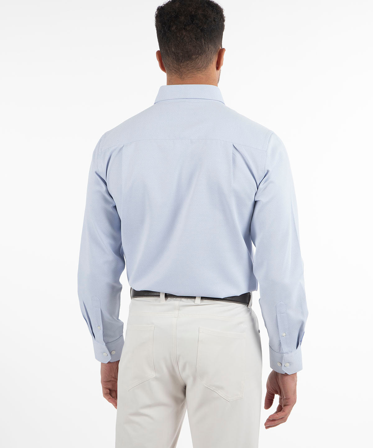 Signature Palmetto Micro Geo Dobby Weave Wrinkle Resistant Long Sleeve Sport Shirt