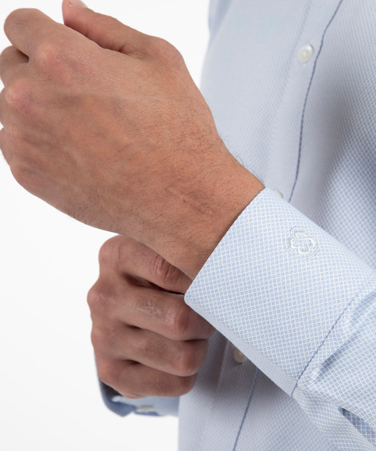 Signature Palmetto Micro Geo Dobby Weave Wrinkle Resistant Long Sleeve Sport Shirt