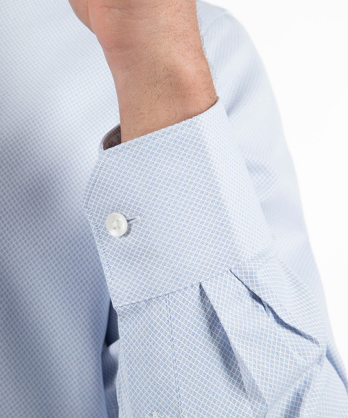 Signature Palmetto Micro Geo Dobby Weave Wrinkle Resistant Long Sleeve Sport Shirt