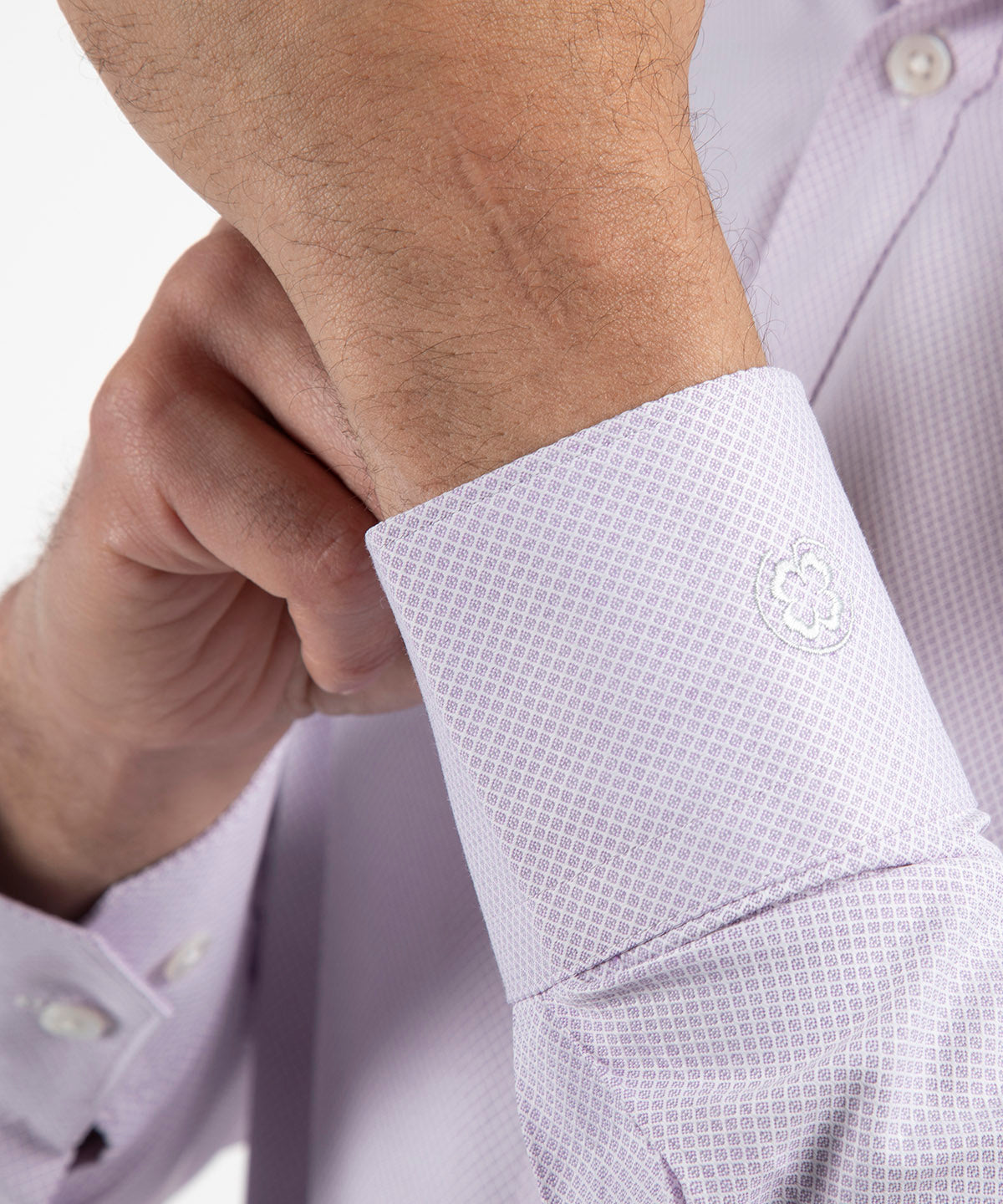 Signature Palmetto Micro Geo Dobby Weave Wrinkle Resistant Long Sleeve Sport Shirt