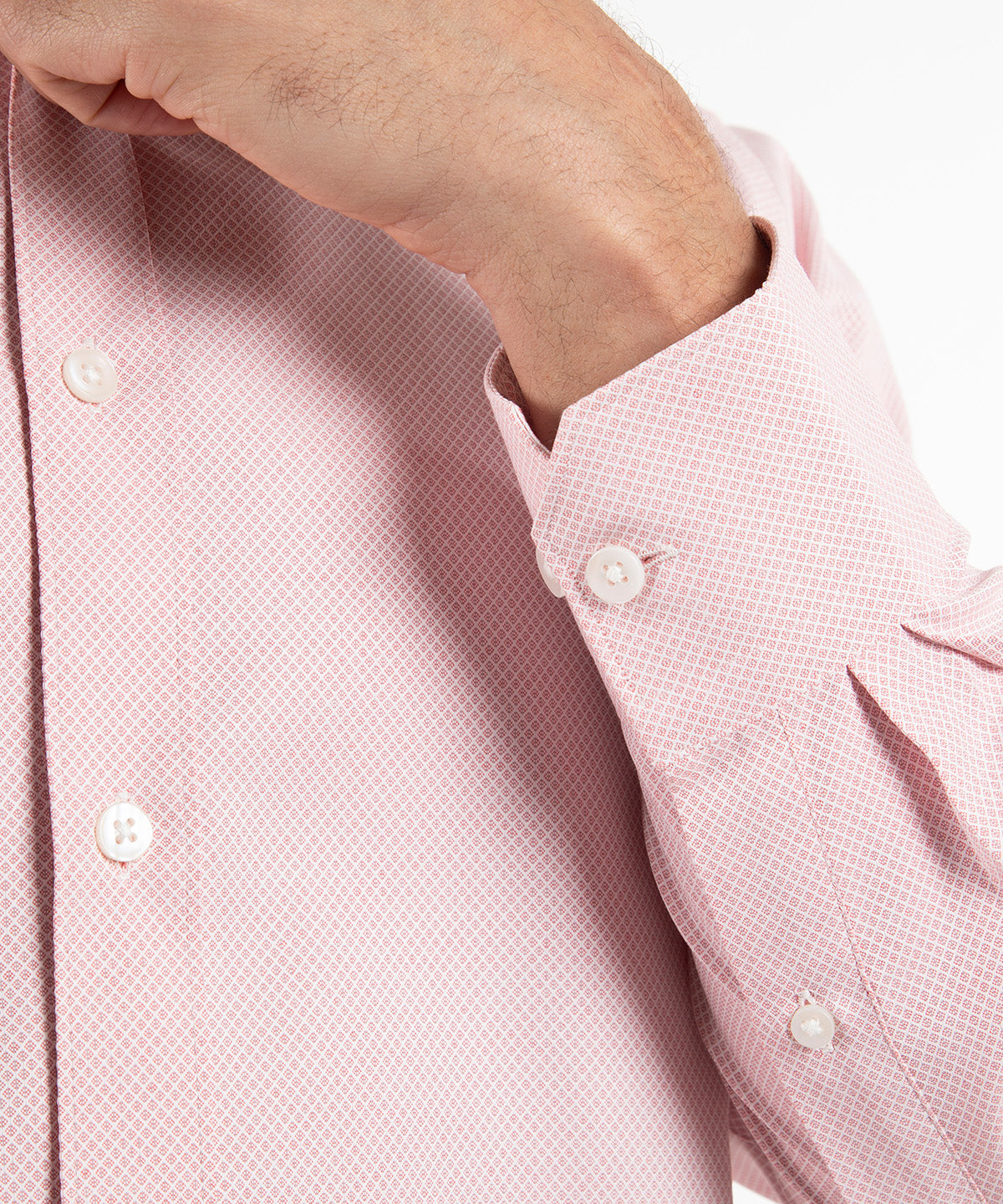 Signature Palmetto Micro Geo Dobby Weave Wrinkle Resistant Long Sleeve Sport Shirt