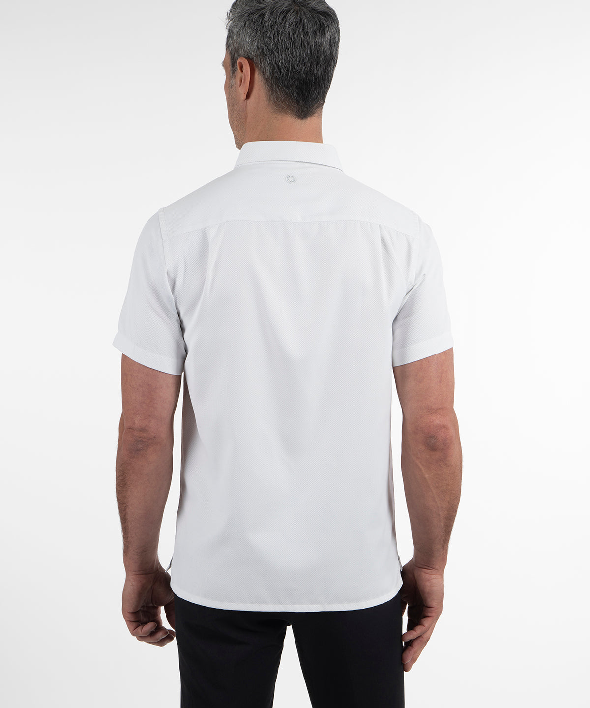 Signature Palmetto Micro Geo Print Wrinkle Resistant Short Sleeve Sport Shirt