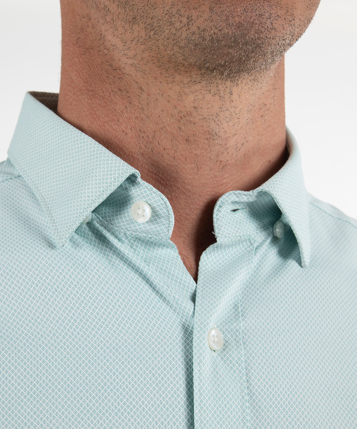 Signature Palmetto Micro Geo Print Wrinkle Resistant Short Sleeve Sport Shirt