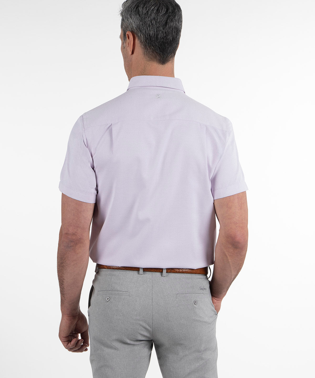 Signature Palmetto Micro Geo Print Wrinkle Resistant Short Sleeve Sport Shirt