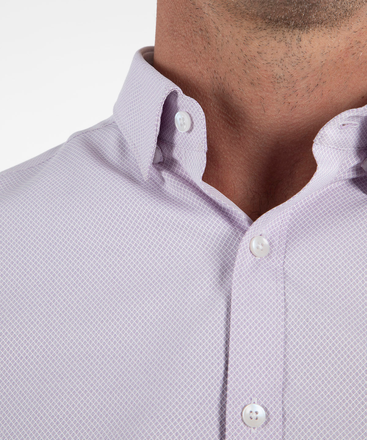 Signature Palmetto Micro Geo Print Wrinkle Resistant Short Sleeve Sport Shirt