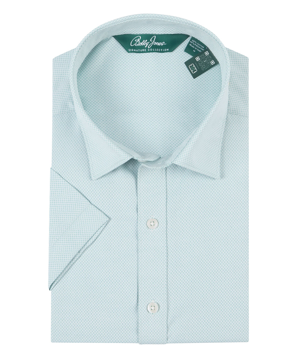 Signature Palmetto Micro Geo Print Wrinkle Resistant Short Sleeve Sport Shirt