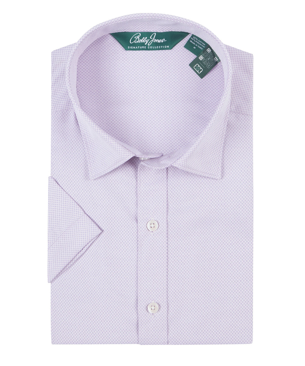 Signature Palmetto Micro Geo Print Wrinkle Resistant Short Sleeve Sport Shirt