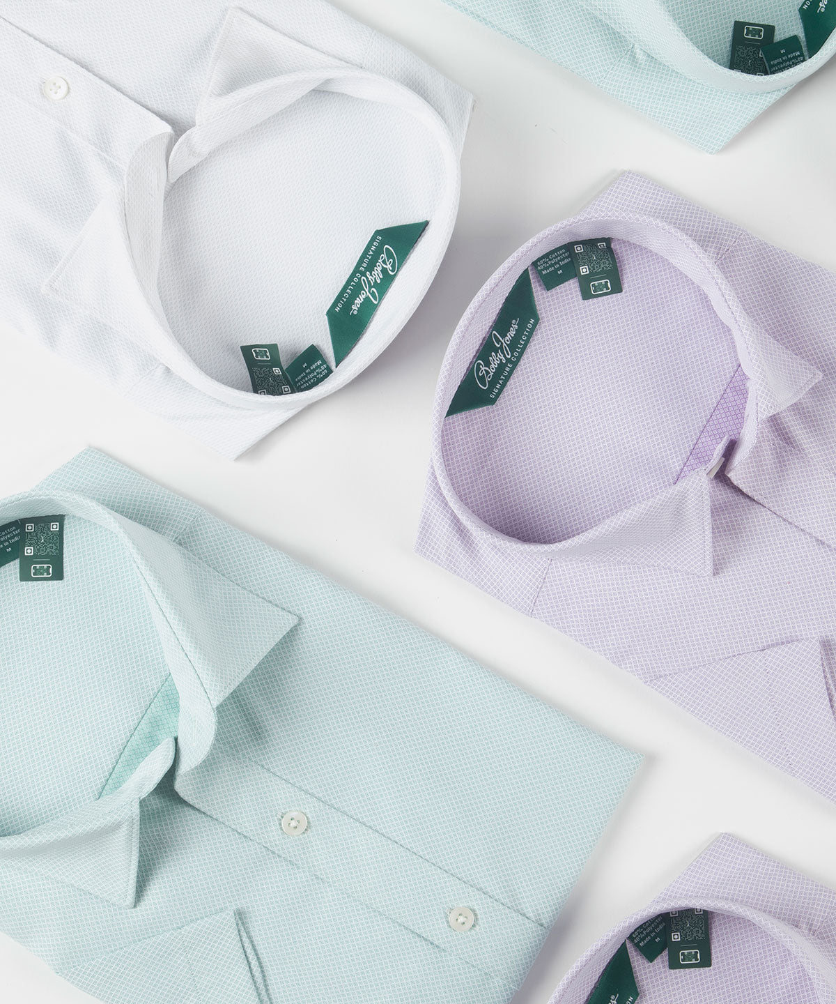 Signature Palmetto Micro Geo Print Wrinkle Resistant Short Sleeve Sport Shirt