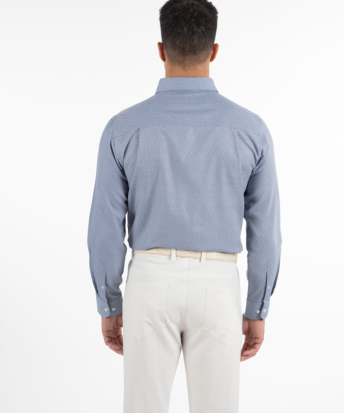 Signature Lexington Basketweave Jacquard Wrinkle Resistant Long Sleeve Sport Shirt