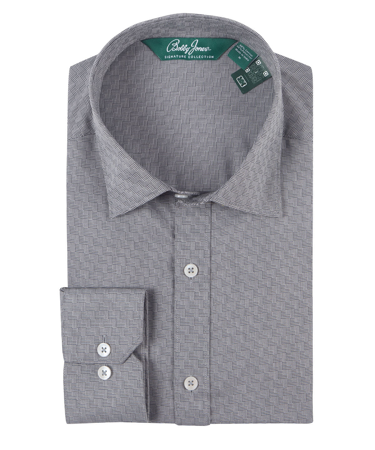 Signature Lexington Basketweave Jacquard Wrinkle Resistant Long Sleeve Sport Shirt