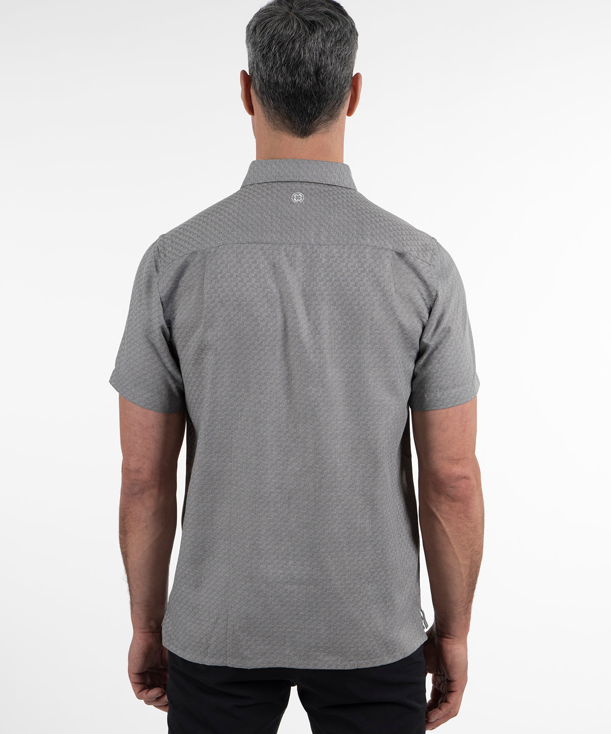 Signature Lexington Basketweave Print Wrinkle Resistant Short Sleeve Sport Shirt