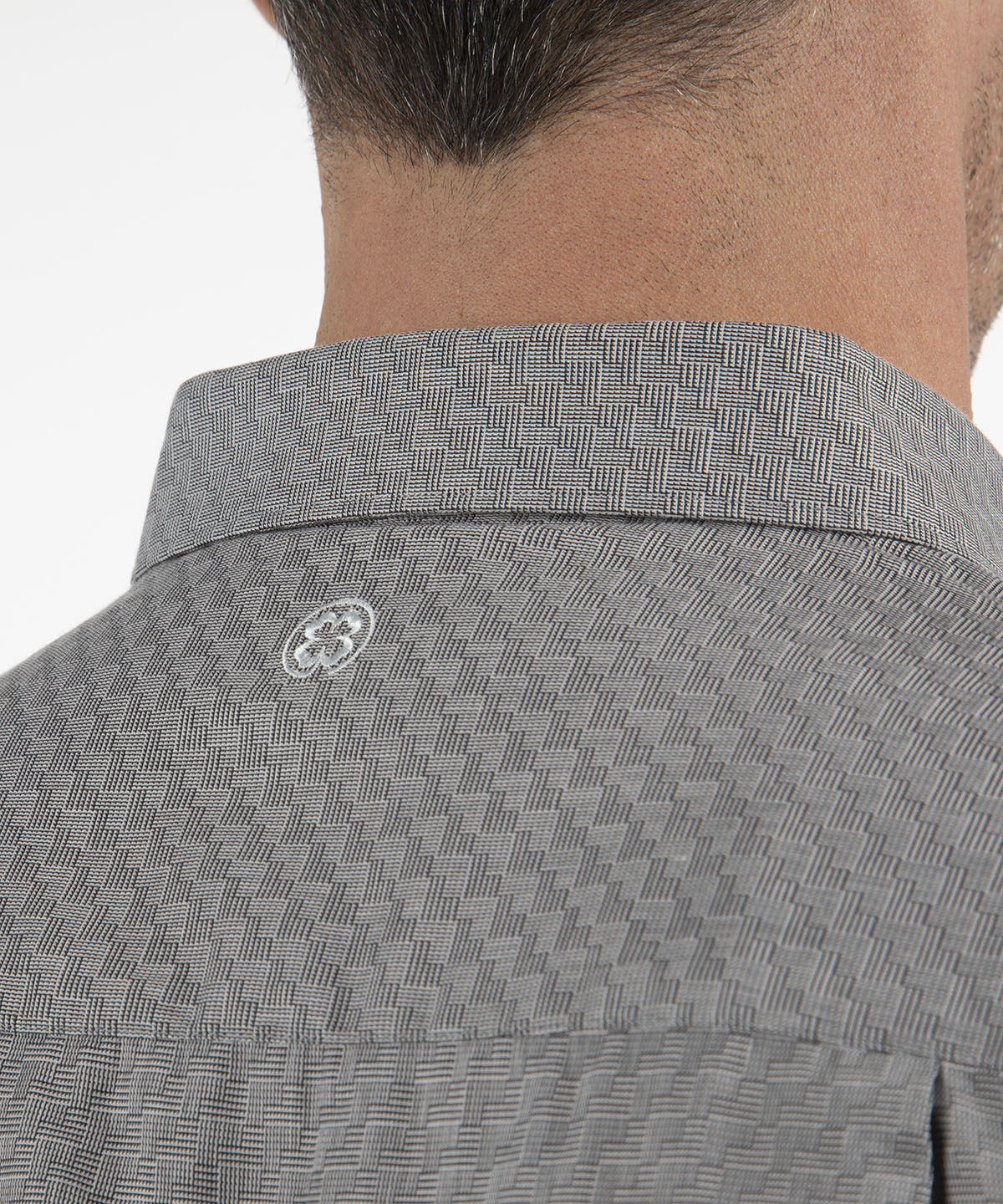 Signature Lexington Basketweave Print Wrinkle Resistant Short Sleeve Sport Shirt