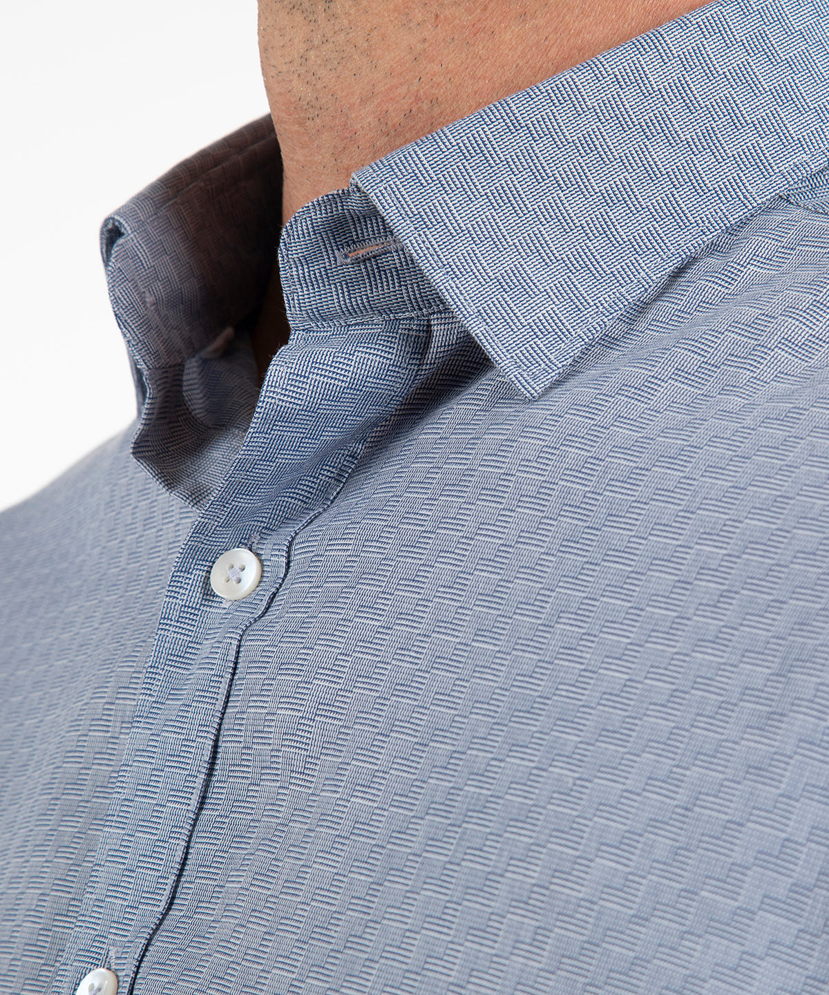 Signature Lexington Basketweave Print Wrinkle Resistant Short Sleeve Sport Shirt