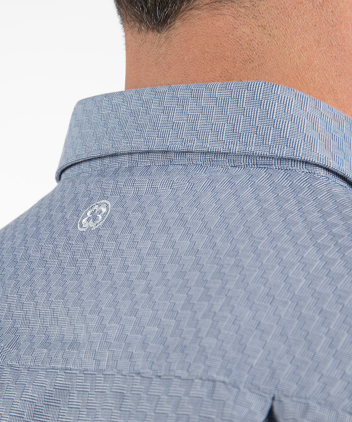 Signature Lexington Basketweave Print Wrinkle Resistant Short Sleeve Sport Shirt