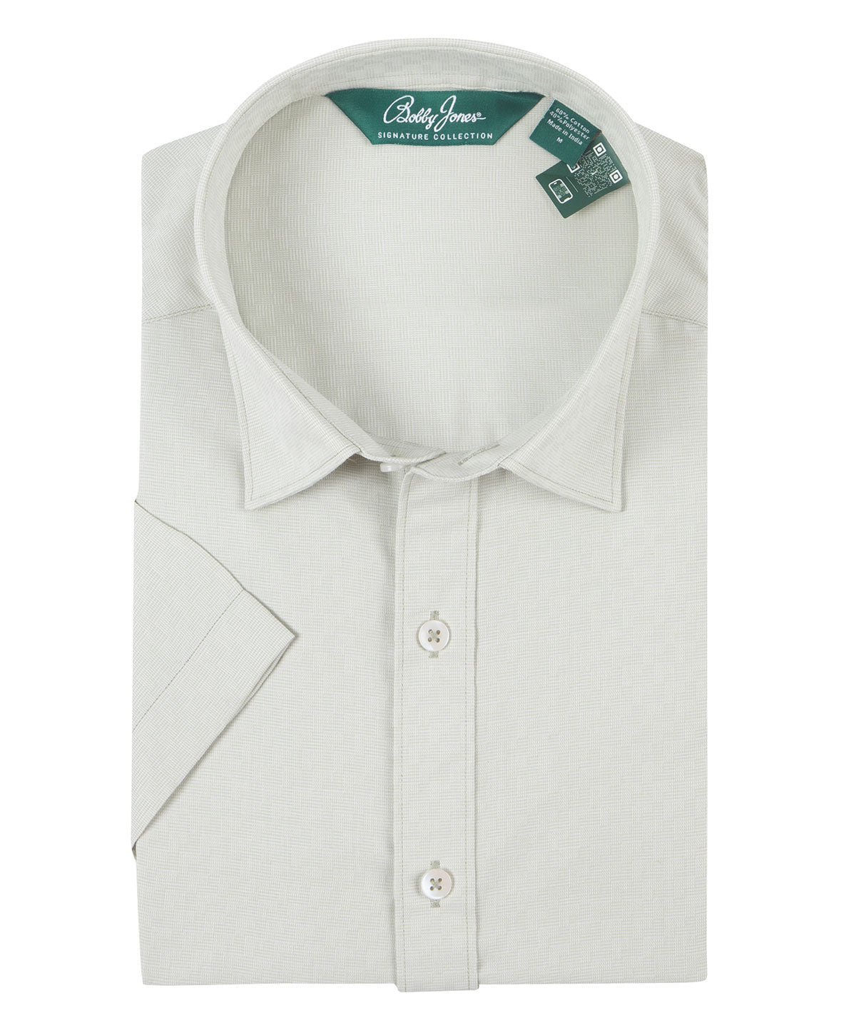 Signature Berkeley Tonal Grid Print Wrinkle Resistant Short Sleeve Sport Shirt