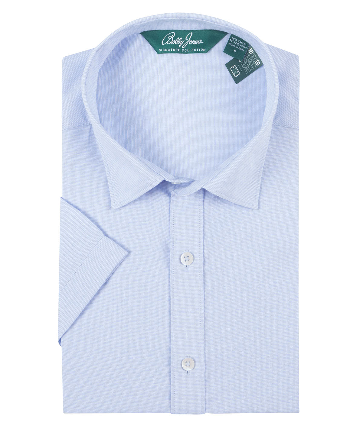 Signature Berkeley Tonal Grid Print Wrinkle Resistant Short Sleeve Sport Shirt