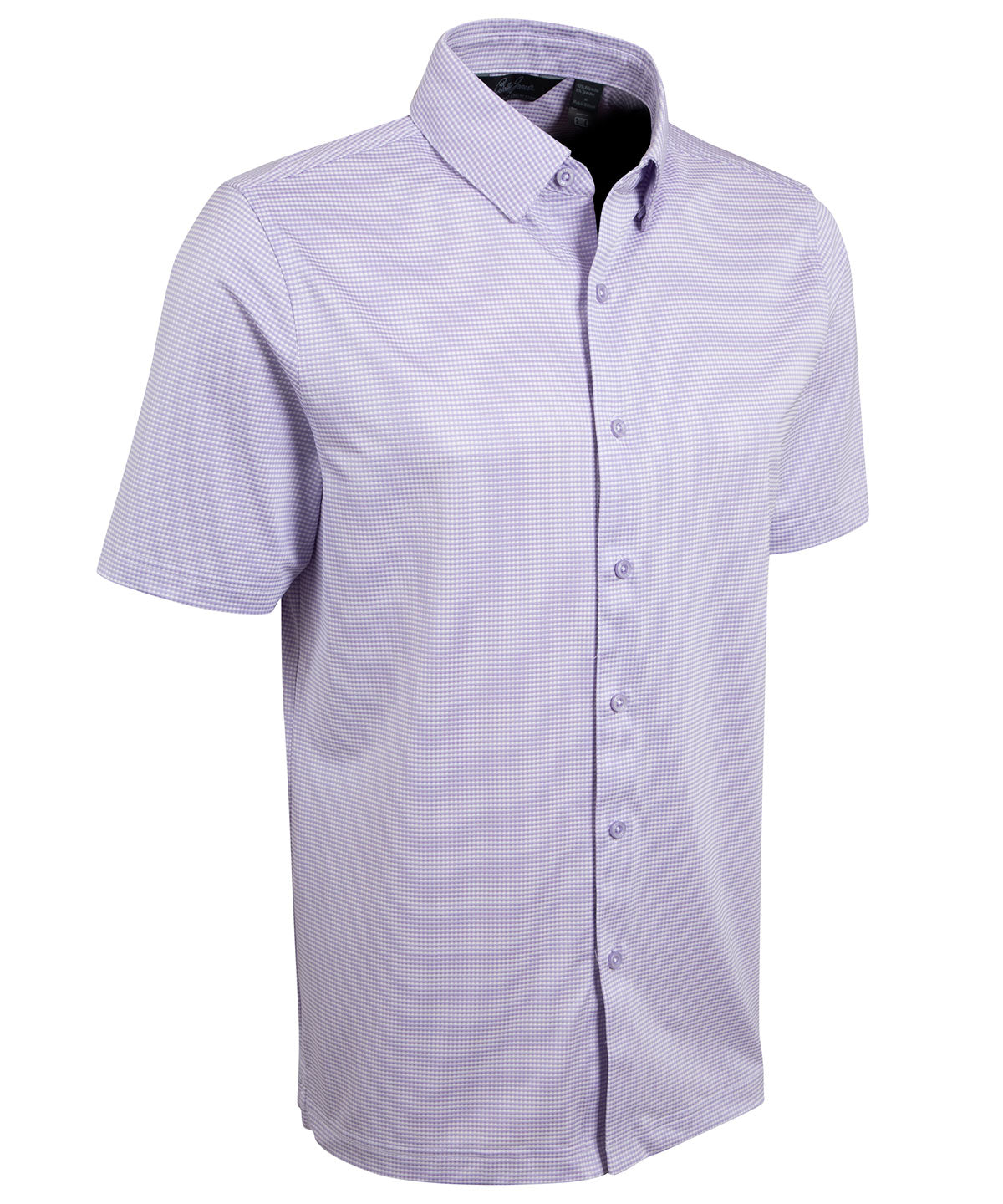 Performance Short-Sleeve Jacquard Check Sport Shirt