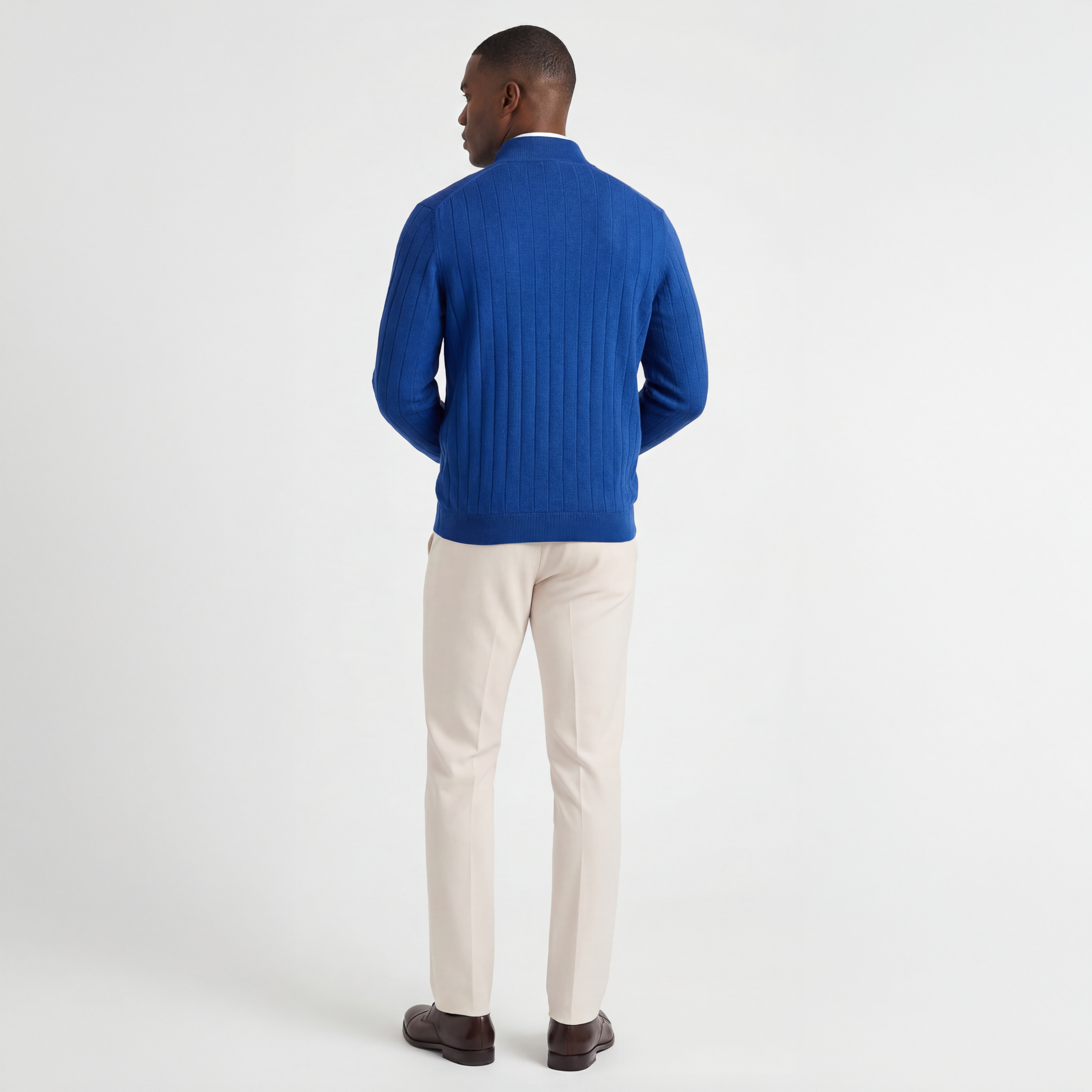 Signature Merino Lined Quarter-Zip Mock Neck Wind Sweater