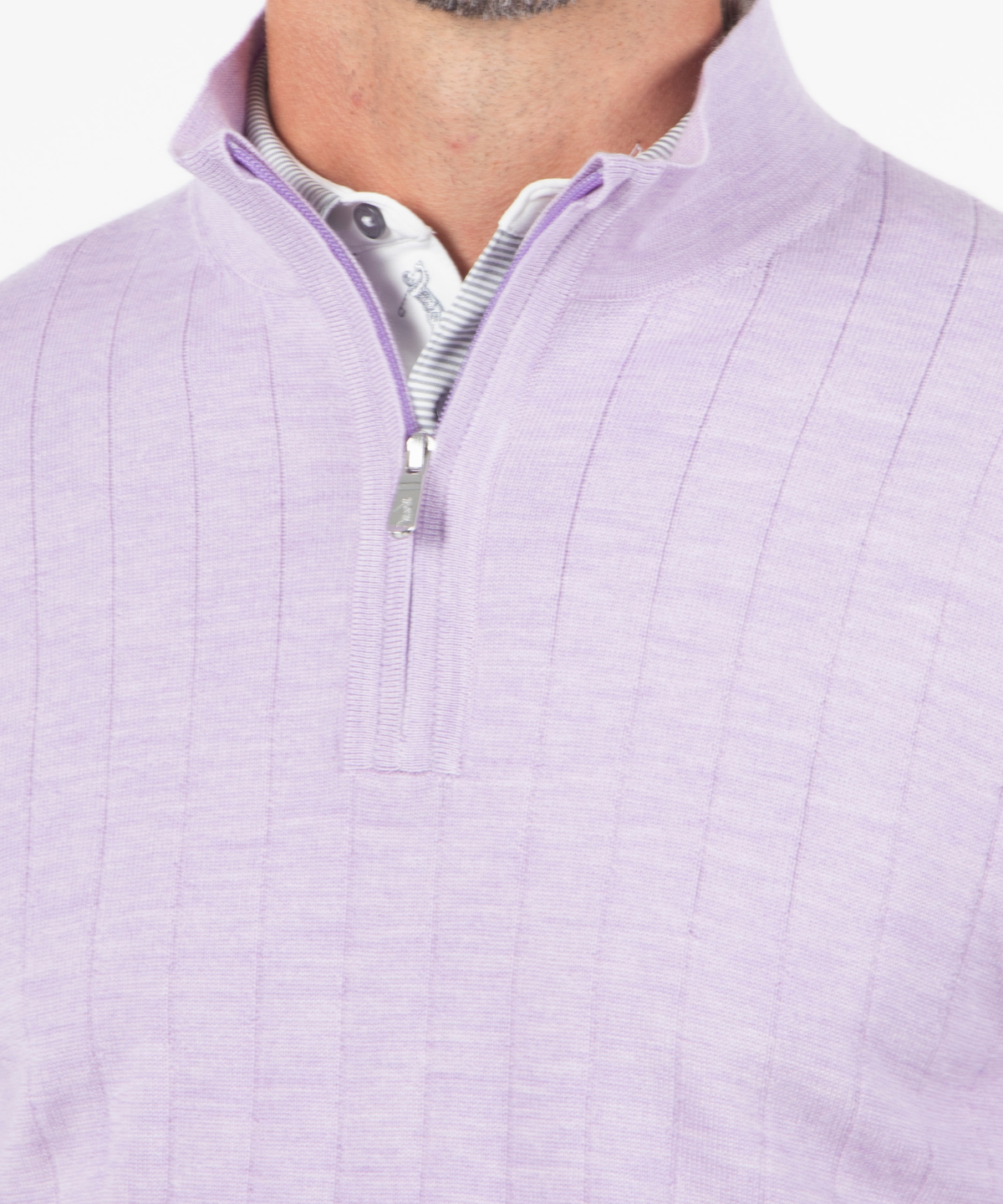 Signature Merino Lined Quarter-Zip Mock Neck Wind Sweater