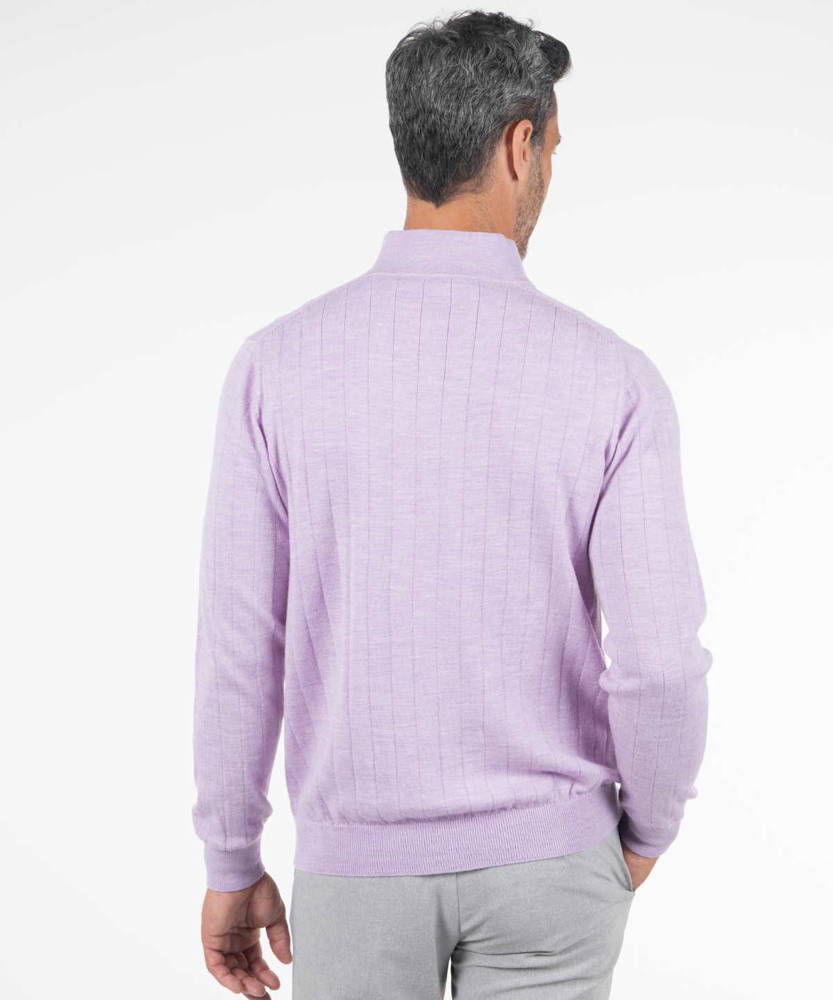 Signature Merino Lined Quarter-Zip Mock Neck Wind Sweater