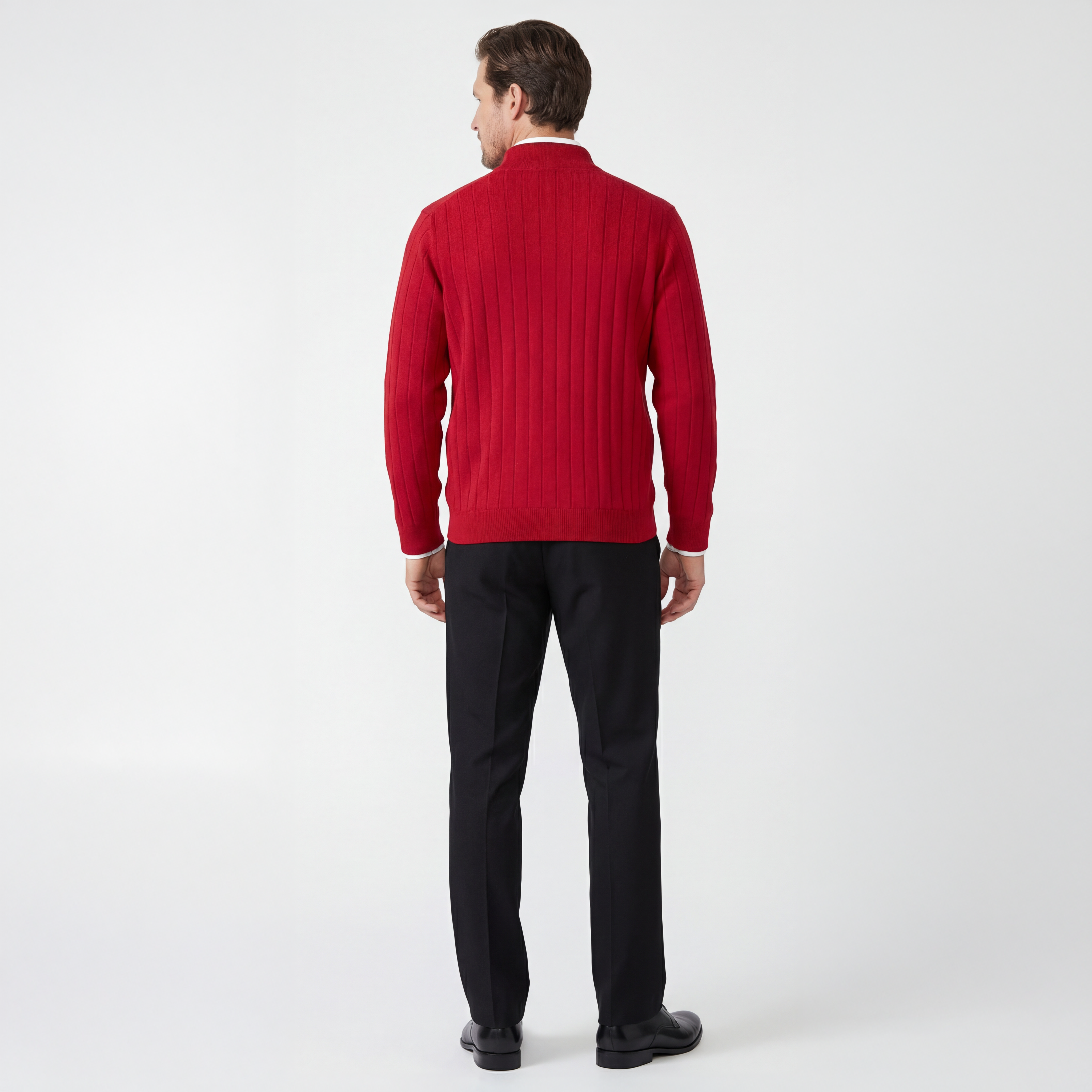 Signature Merino Lined Quarter-Zip Mock Neck Wind Sweater