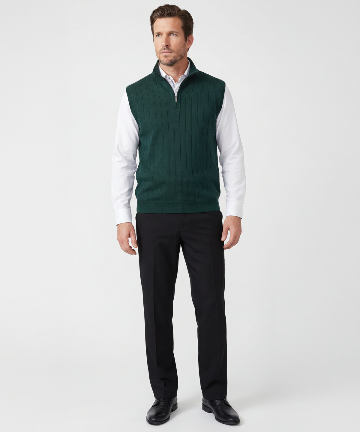 Signature Merino Lined Quarter-Zip Mock Neck Wind Vest