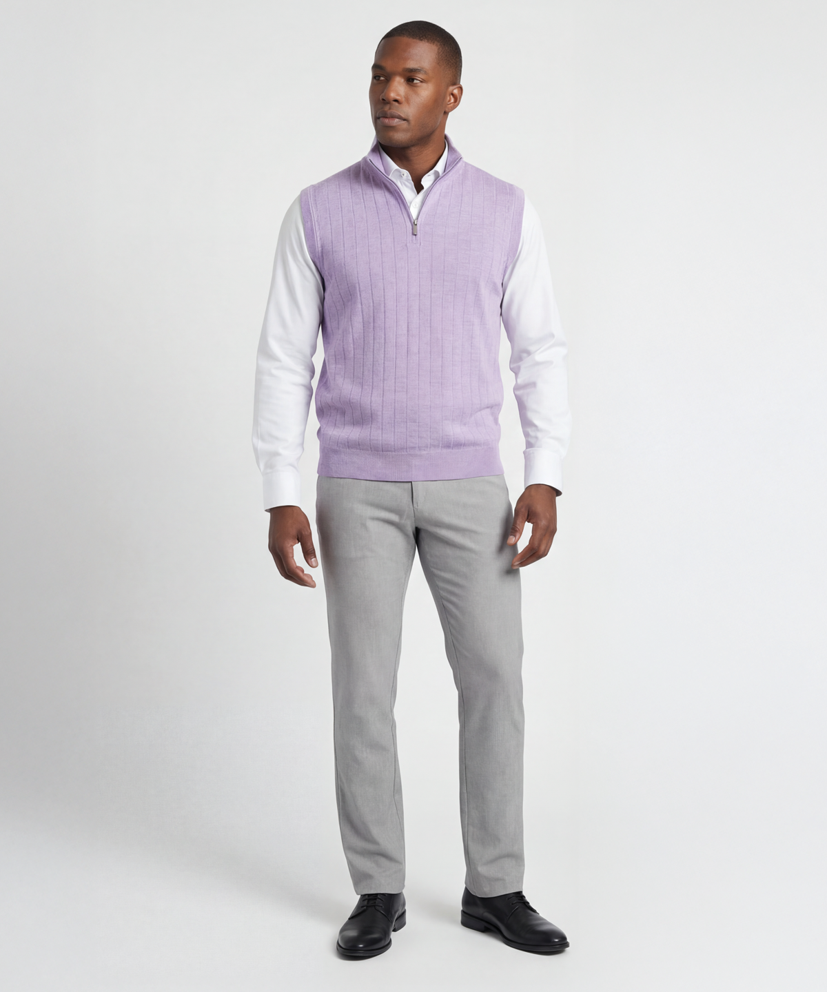 Signature Merino Lined Quarter-Zip Mock Neck Wind Vest