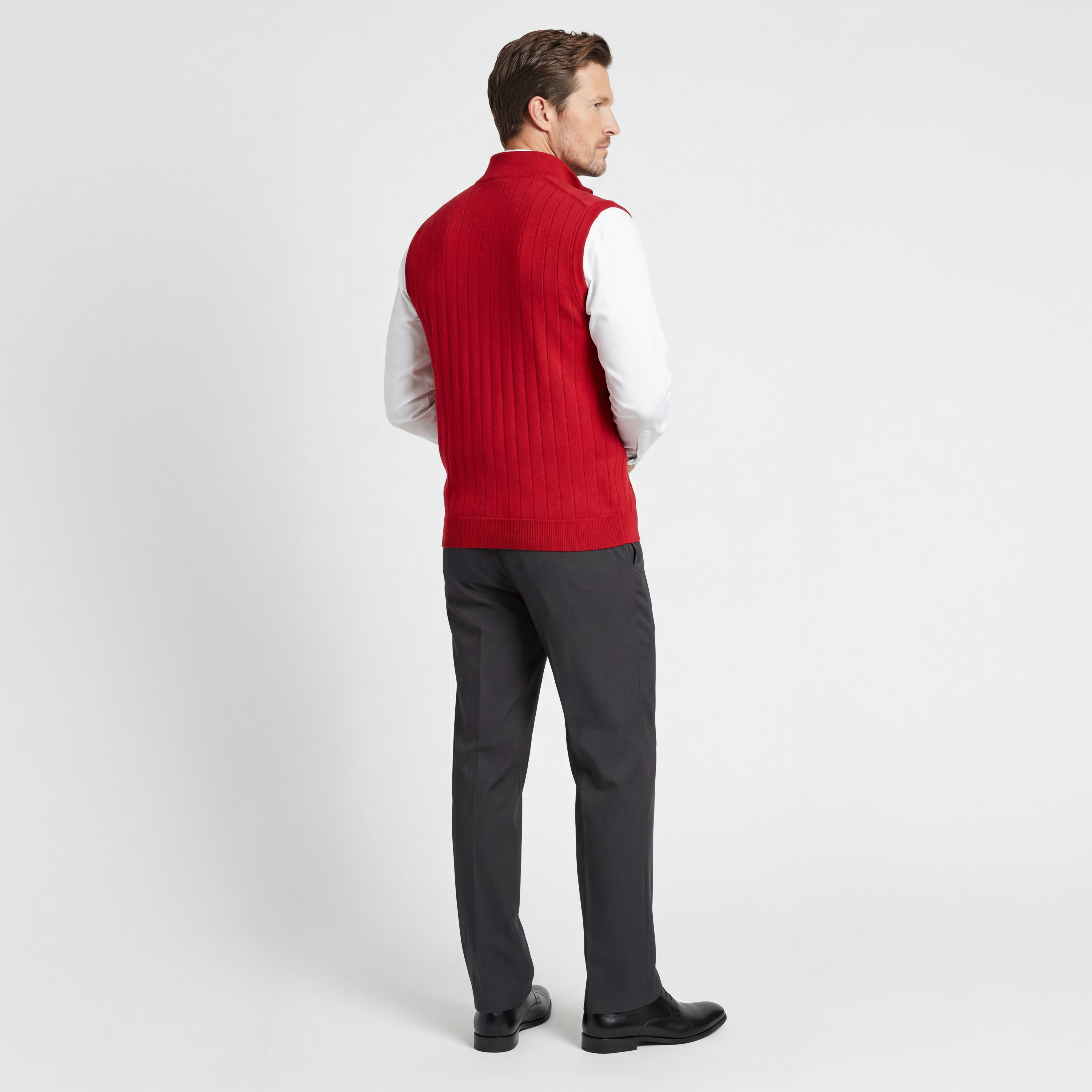 Signature Merino Lined Quarter-Zip Mock Neck Wind Vest