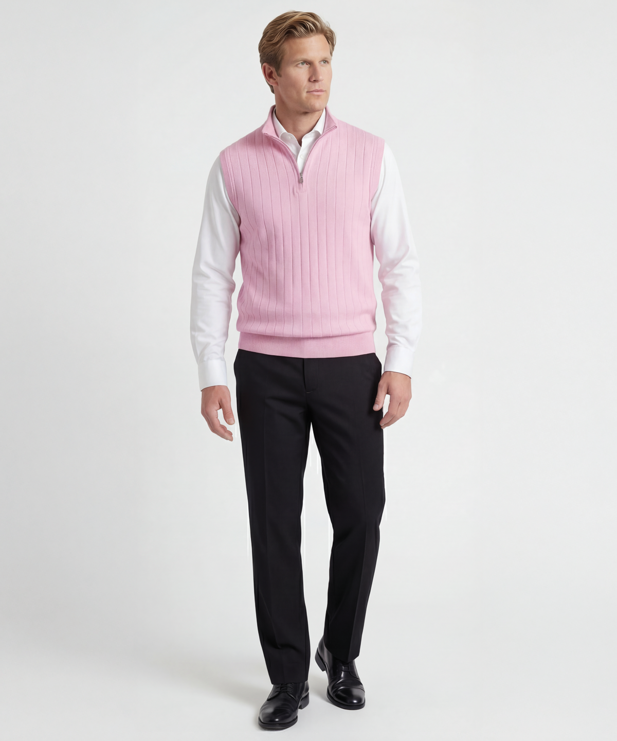 Signature Merino Lined Quarter-Zip Mock Neck Wind Vest