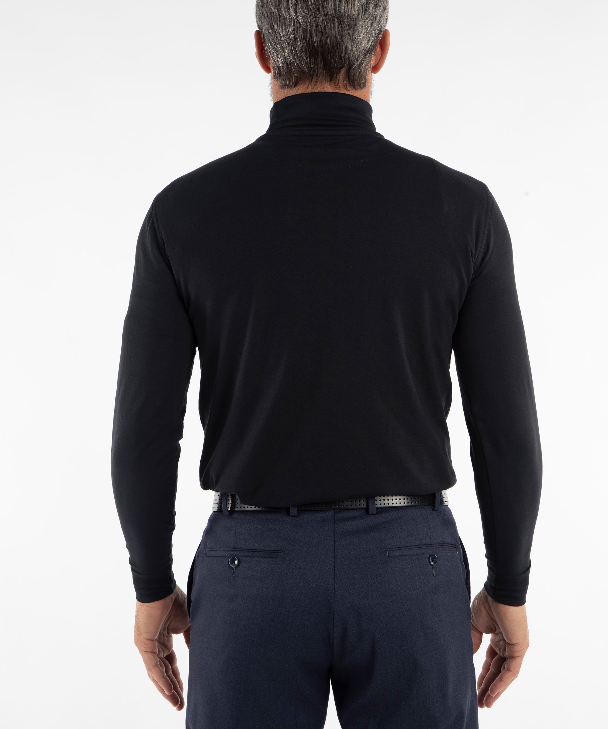 Liquid Stretch Cotton Long Sleeve Turtleneck Shirt