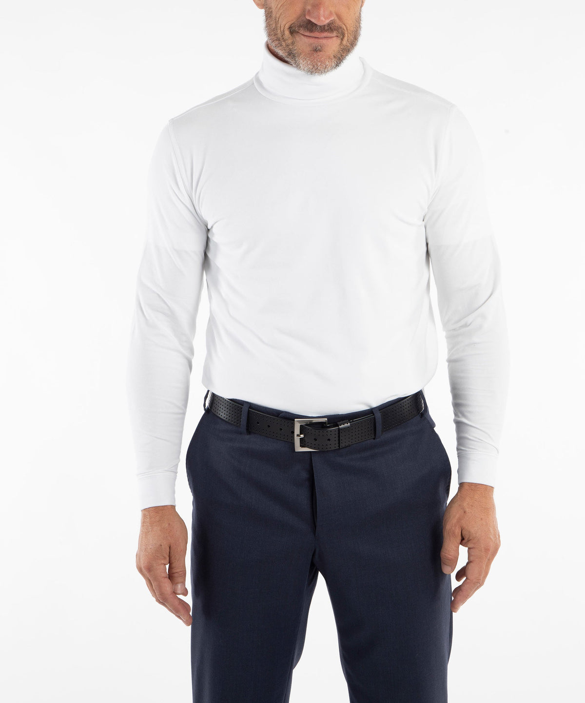 Liquid Stretch Cotton Long Sleeve Turtleneck Shirt