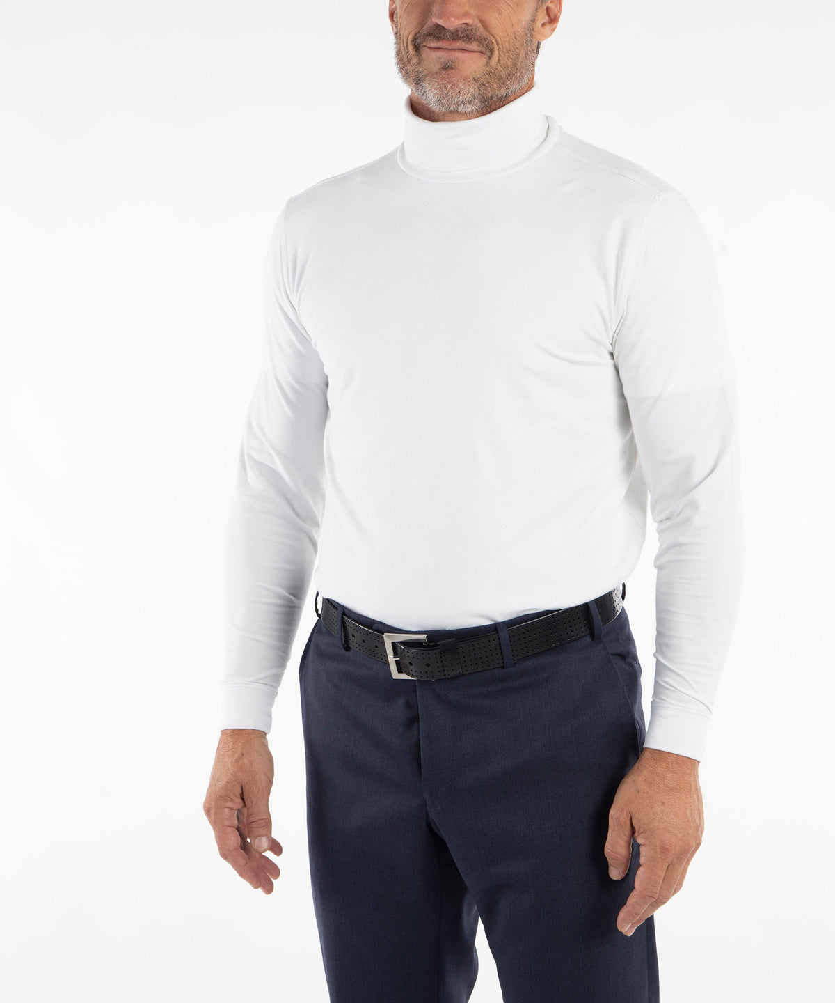 Liquid Stretch Cotton Long Sleeve Turtleneck Shirt