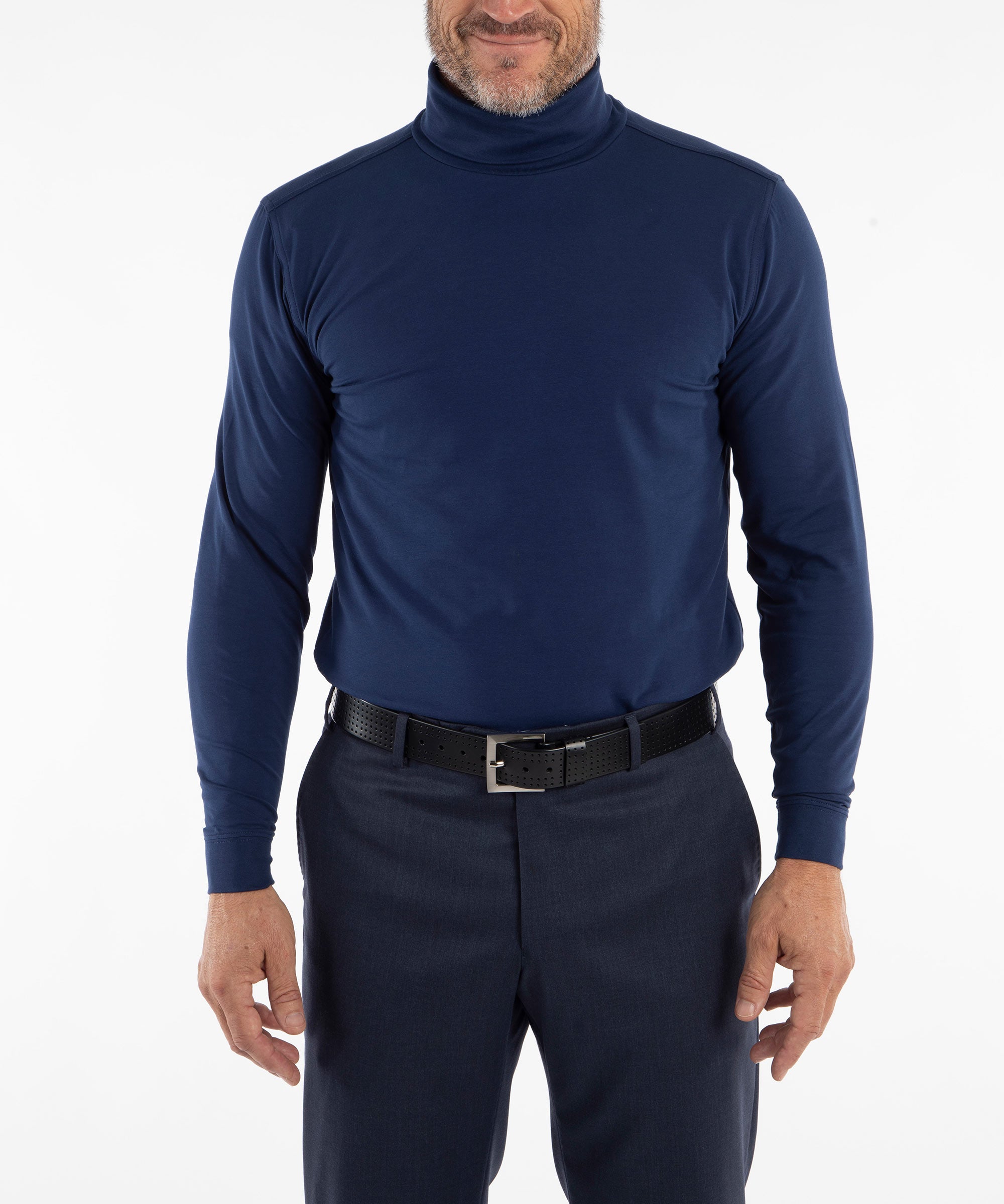 Liquid Stretch Cotton Long Sleeve Turtleneck Shirt