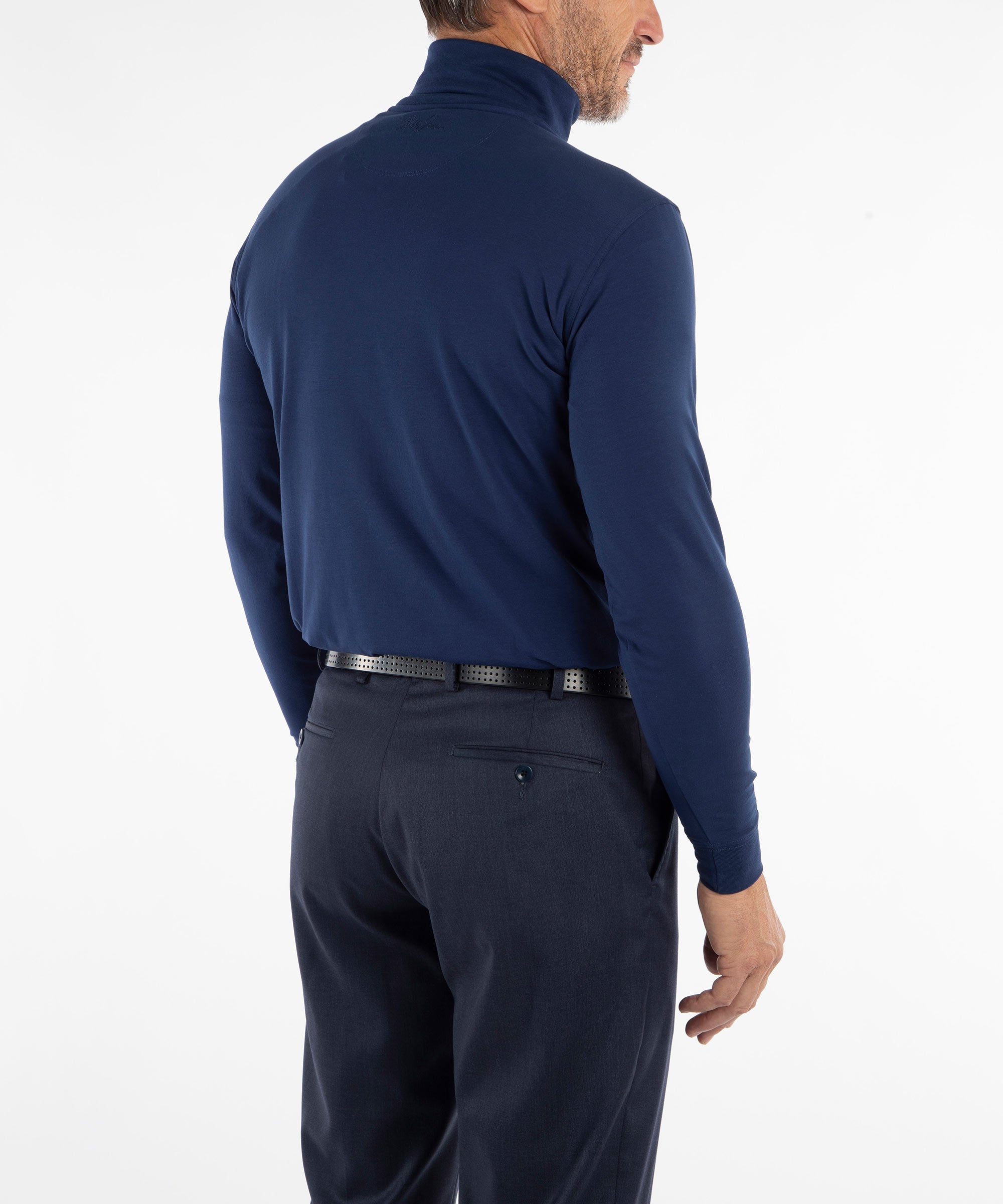 Liquid Stretch Cotton Long Sleeve Turtleneck Shirt