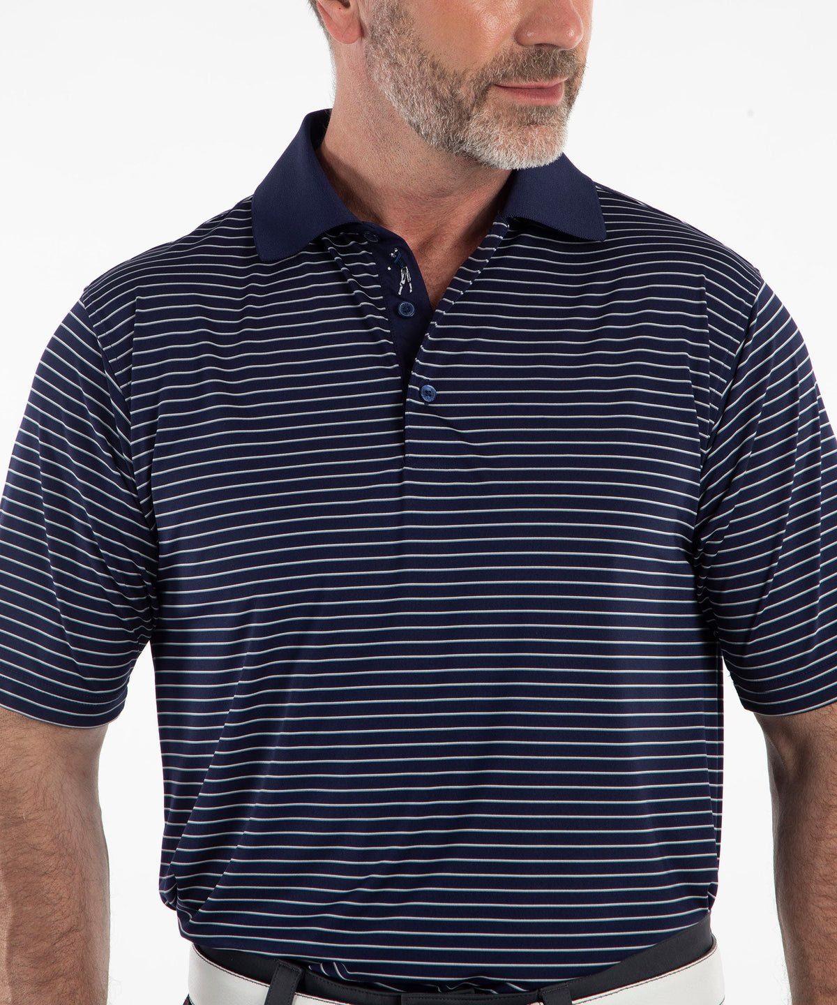 Signature Pisano Stripe 100% Mercerized Cotton Short Sleeve Polo Shirt