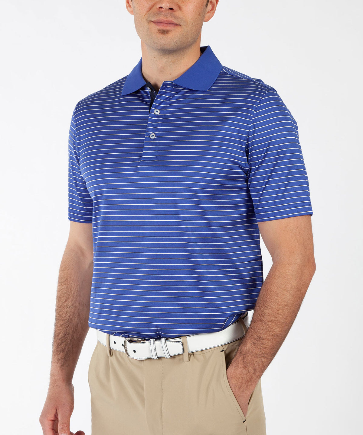 Signature Pisano Stripe 100% Mercerized Cotton Short Sleeve Polo Shirt