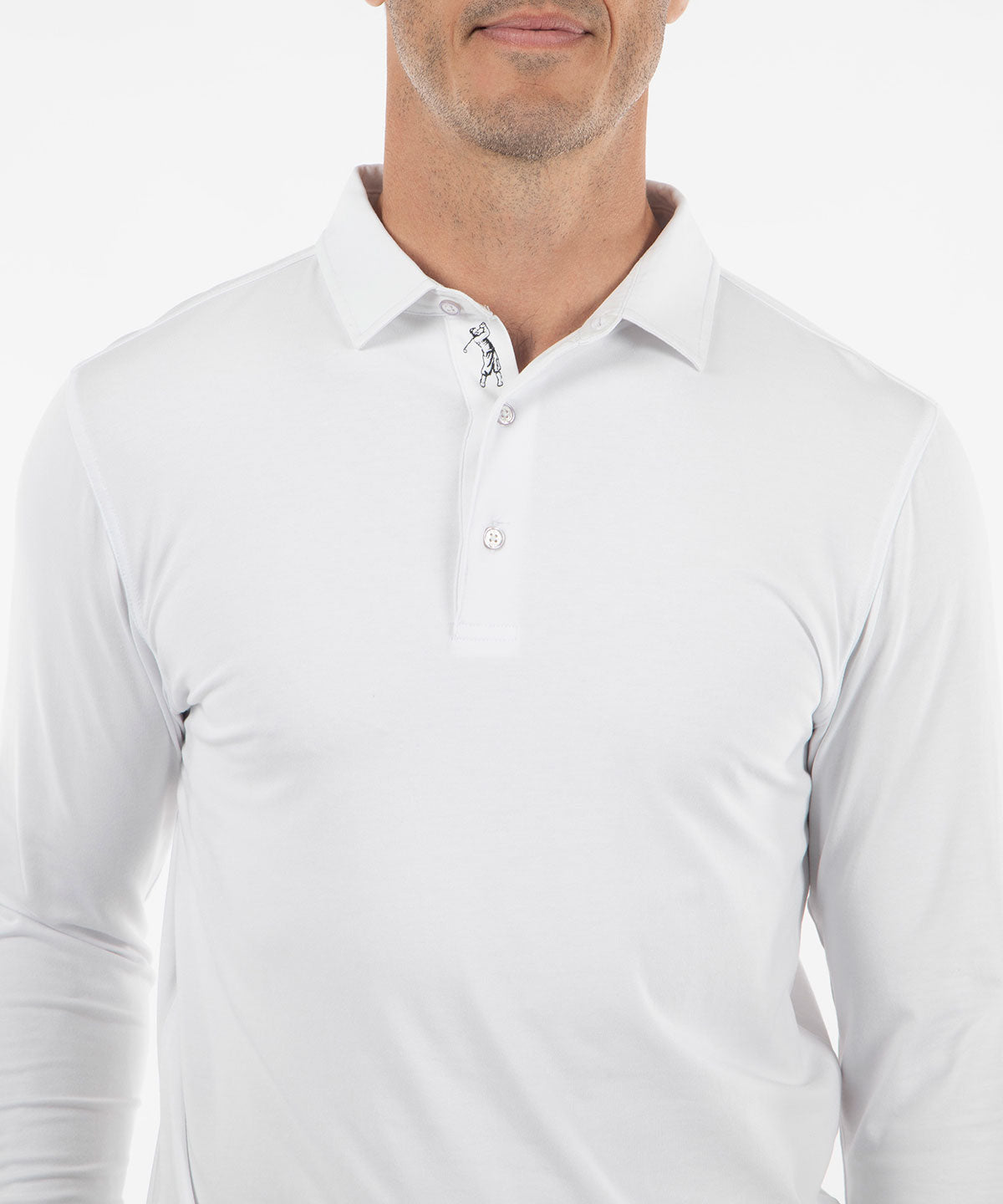 Signature Liquid Cotton Spread Collar Long-Sleeve Polo