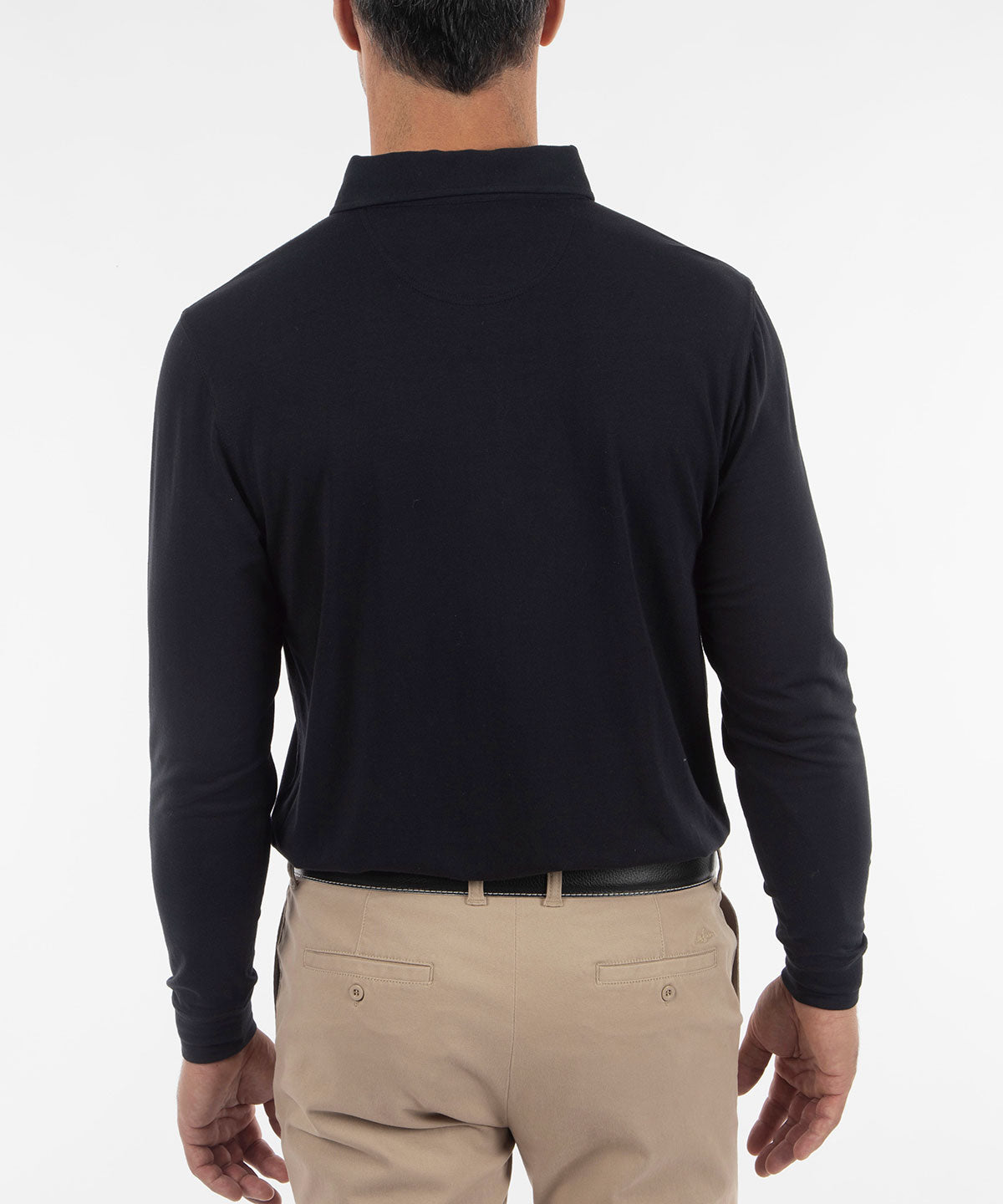 Signature Liquid Cotton Button-Down Collar Long-Sleeve Polo