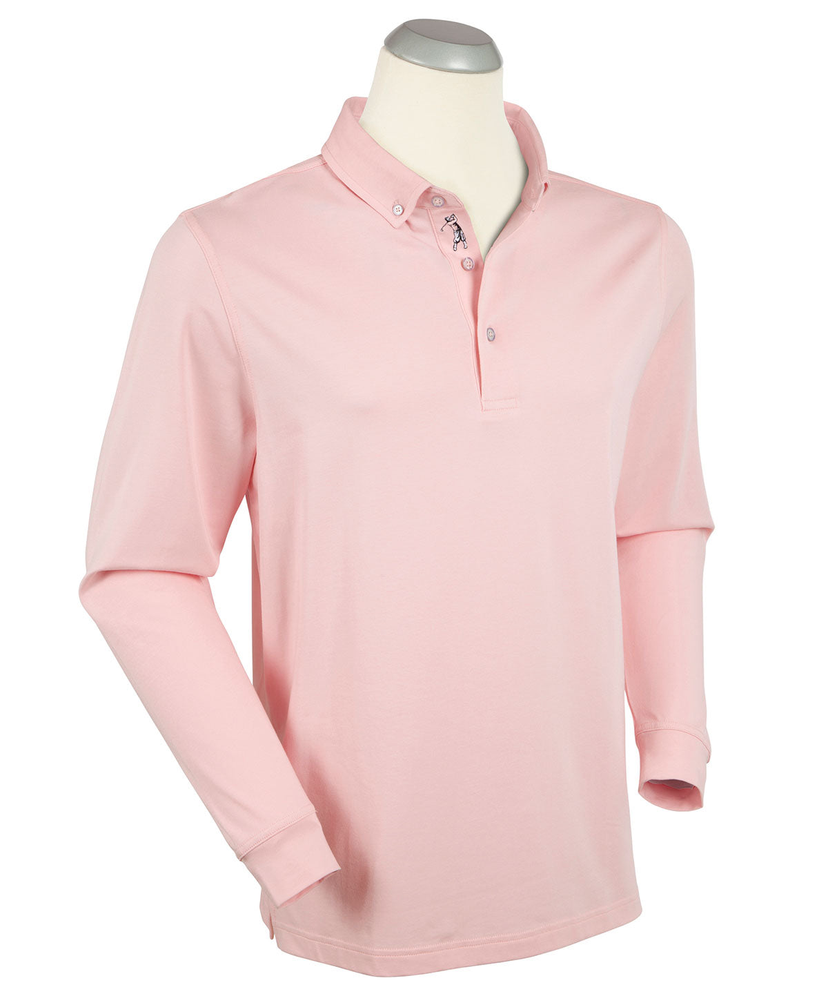 Signature Liquid Cotton Button-Down Collar Long-Sleeve Polo