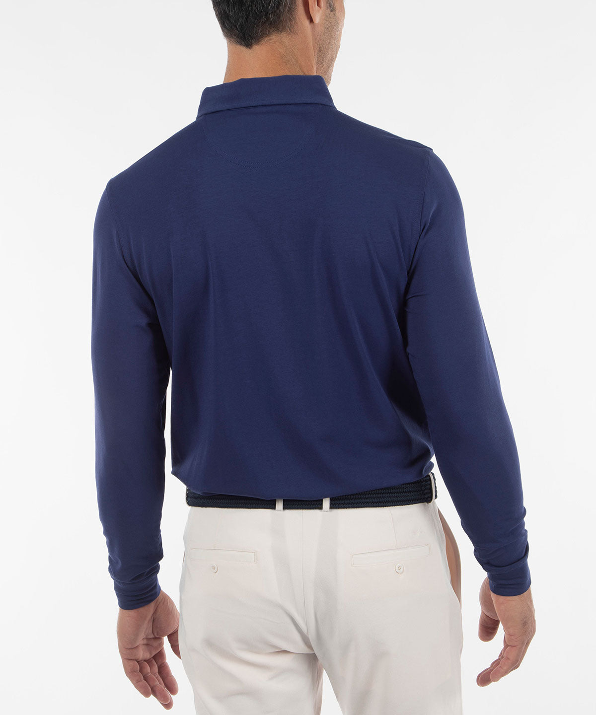 Signature Liquid Cotton Button-Down Collar Long-Sleeve Polo