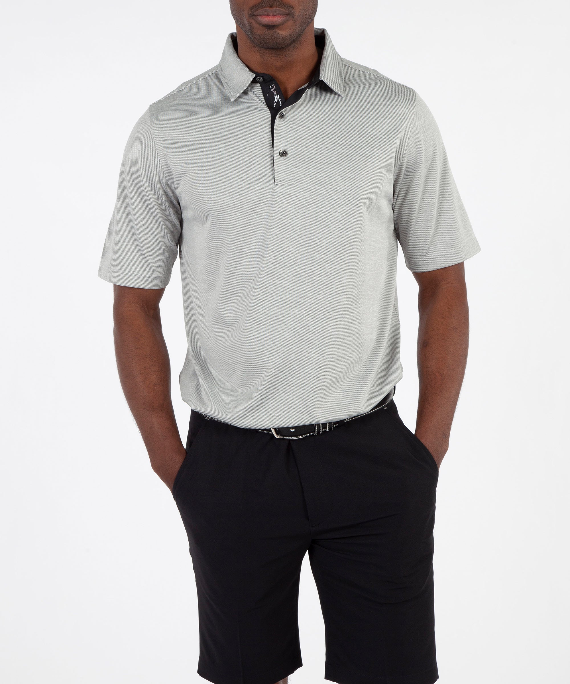 Performance Twill Jacquard Short Sleeve Polo Shirt