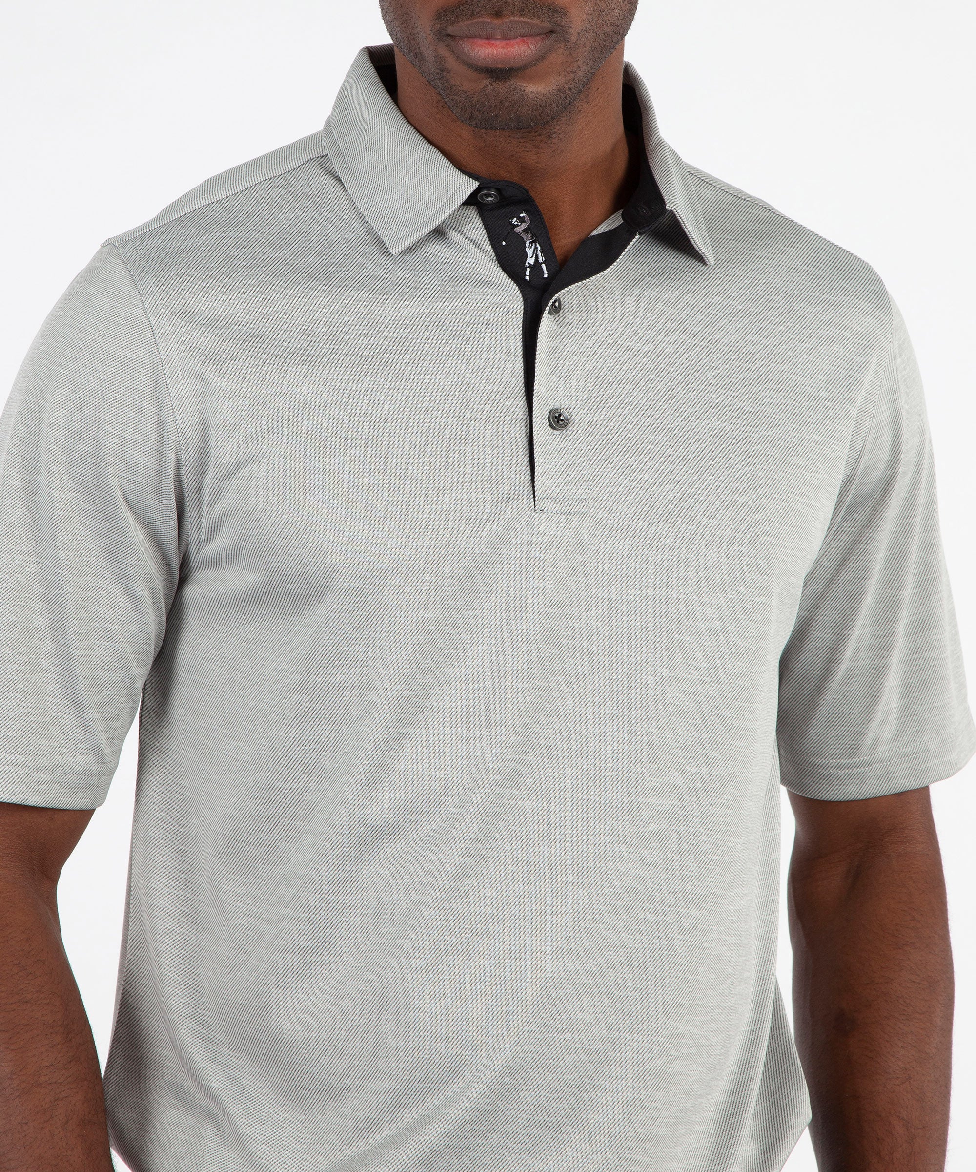 Performance Twill Jacquard Short Sleeve Polo Shirt