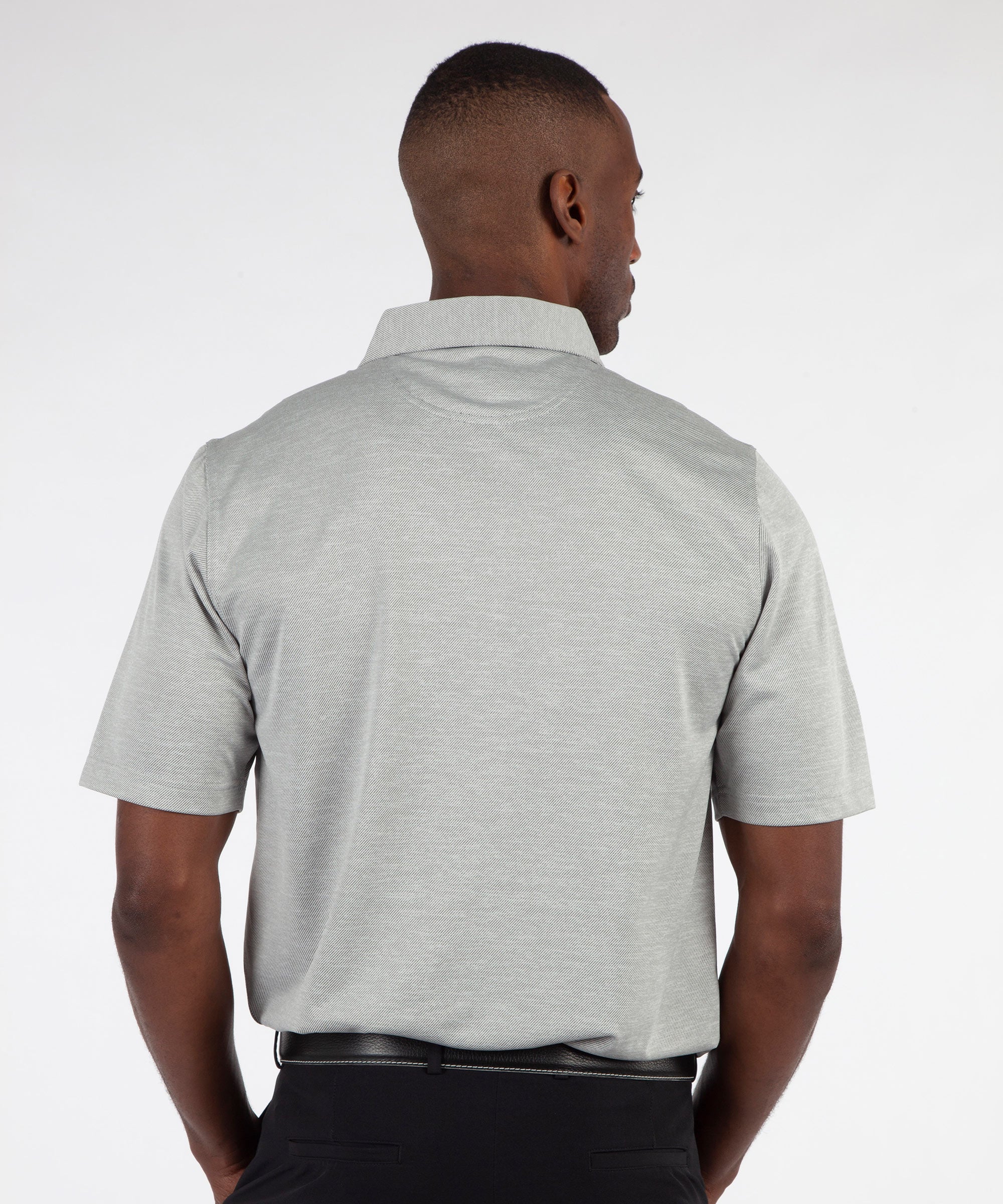 Performance Twill Jacquard Short Sleeve Polo Shirt