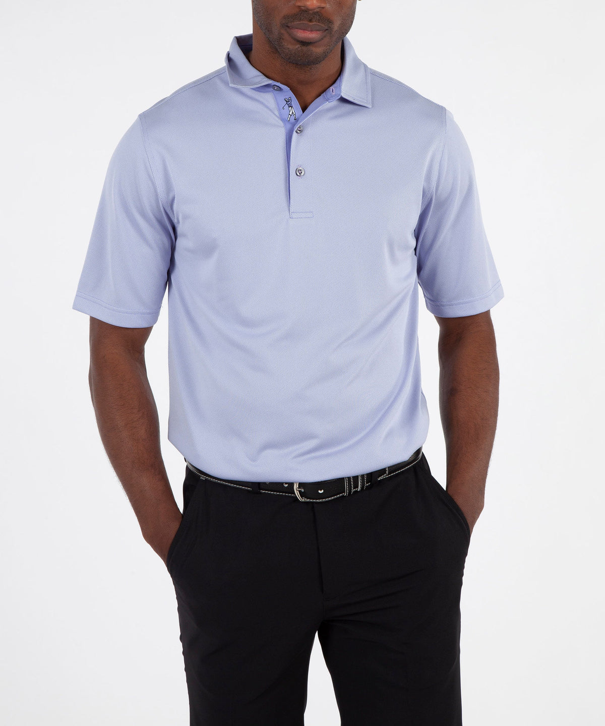 Performance Twill Jacquard Short Sleeve Polo Shirt