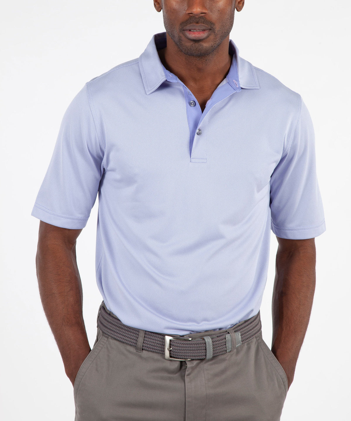 Performance Twill Jacquard Short Sleeve Polo Shirt